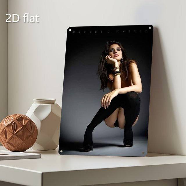 CIFBUY 2D-Metallwandkunst Frauenporträt in Schwarz als wetterfeste Eisentafel für Innen- und Außenbereich - Bild 1