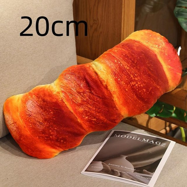 Yiran Health & Beauty Croissant Plüschkissen in Orange als dekoratives Lebensmittel-Plüschtier - Bild 1
