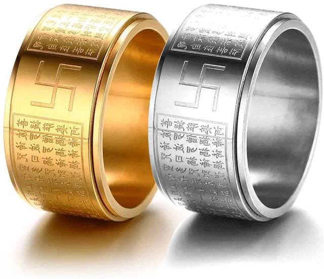 Fidget Spinner Ring, Edelstahl, Gold, Herren - Bild 1