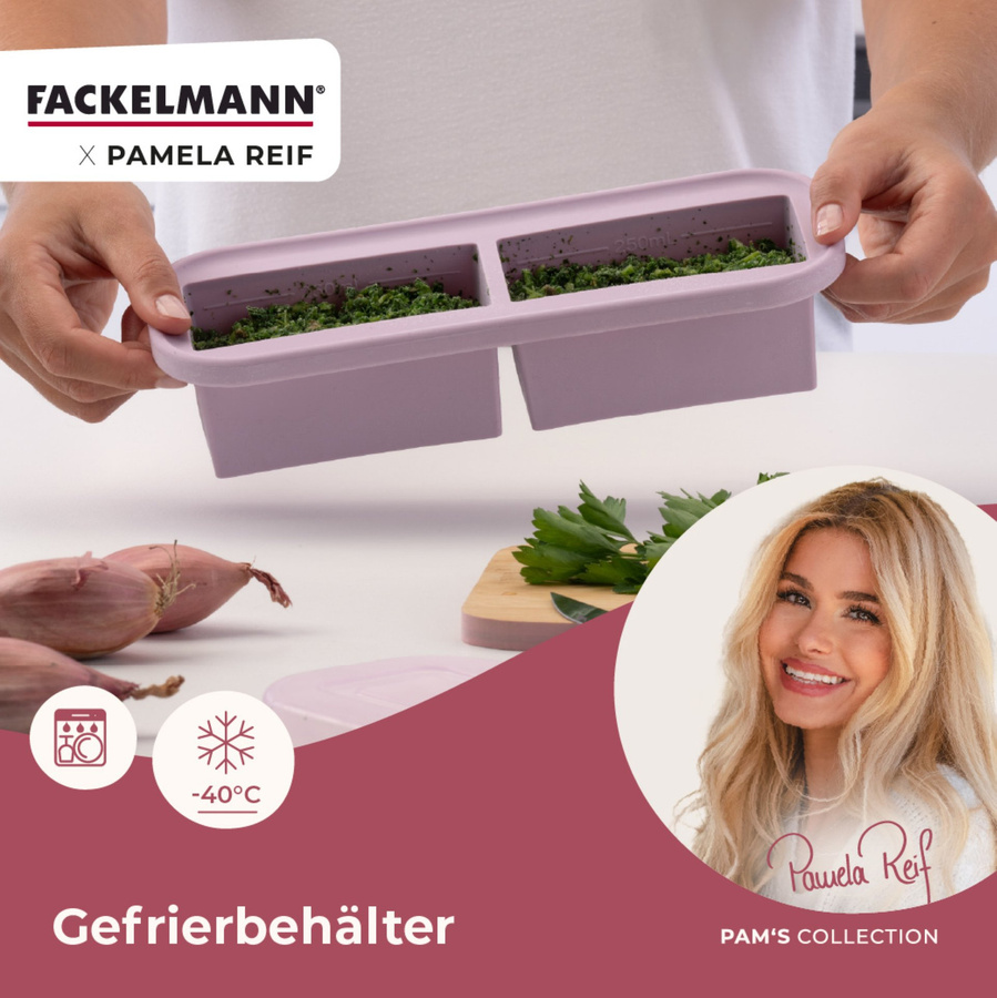 Fackelmann Pamela Reif Gefrierbox Lavendel, 2x250 ml, Silikon und Kunststoff - Bild 3