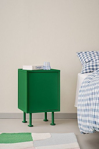Jotex KIPP Nachttisch in Grün mit MDF und Metall, B/T/H: 36,0 x 38,0 x 60,0 cm - Bild 1