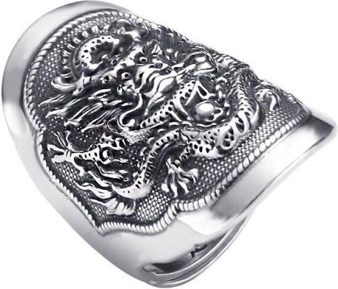 Lucky Star Jewelry Ring, Silber, Zinklegierung, Herren, Drache - Bild 1