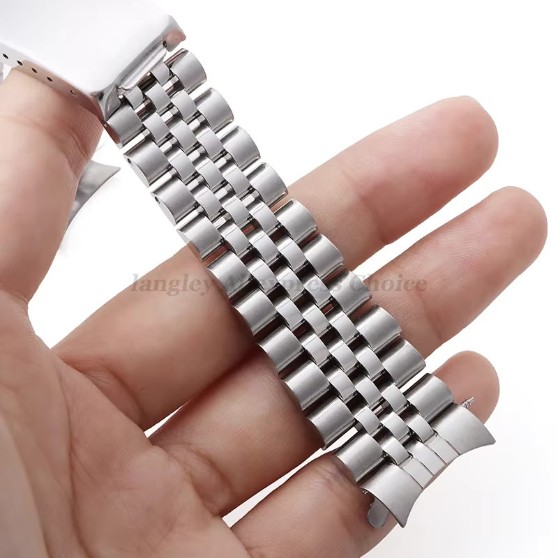 langley Uhrenarmband Edelstahl, Silber, Unisex, 18/19/20/21 mm - Bild 2