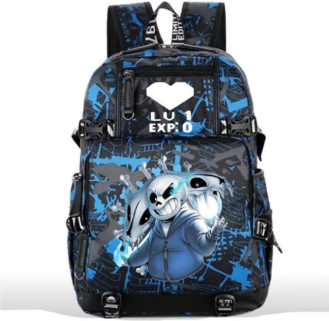 3-teiliges Schulrucksack-Set in Blau aus Oxford-Stoff mit großem Fassungsvermögen inklusive Federmäppchen und Schultergurt - Bild 1