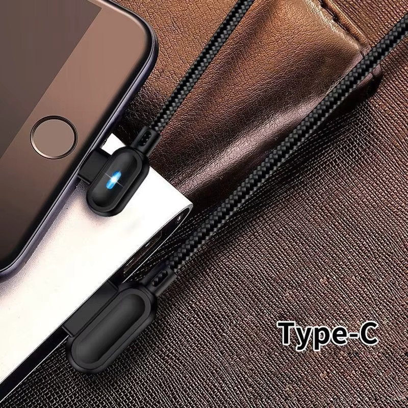 DIXSG 90-Grad USB-A auf USB-C und Micro-USB Schnellladekabel für Android in Rot - Bild 1