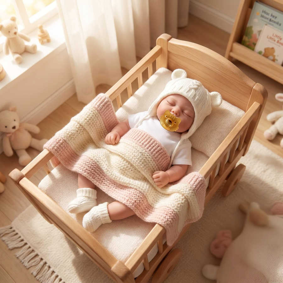NPK Babyfigur, 18-Zoll, Platin-Silikon, mit Schnuller, ab 14 Jahren - Bild 5