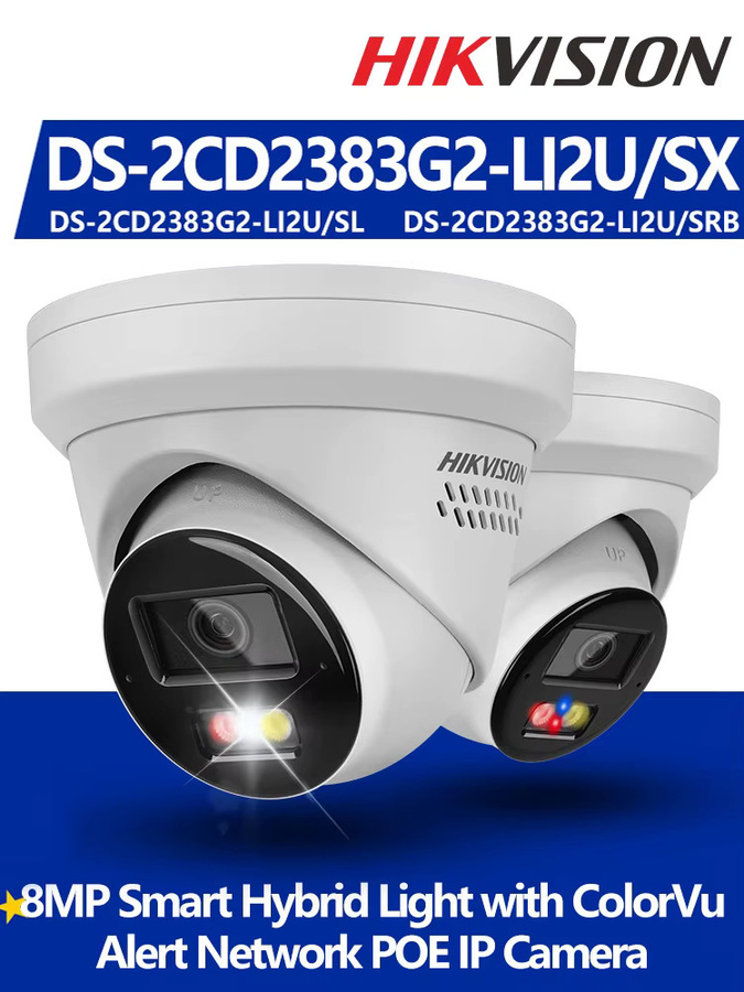 Hikvision DS-2CD2383G2-LI2U/SL IP-Kamera 8MP Acusense Smart Hybrid Light mit Mikrofon, Blitzlicht und akustischer Warnung in Weiß - Bild 4