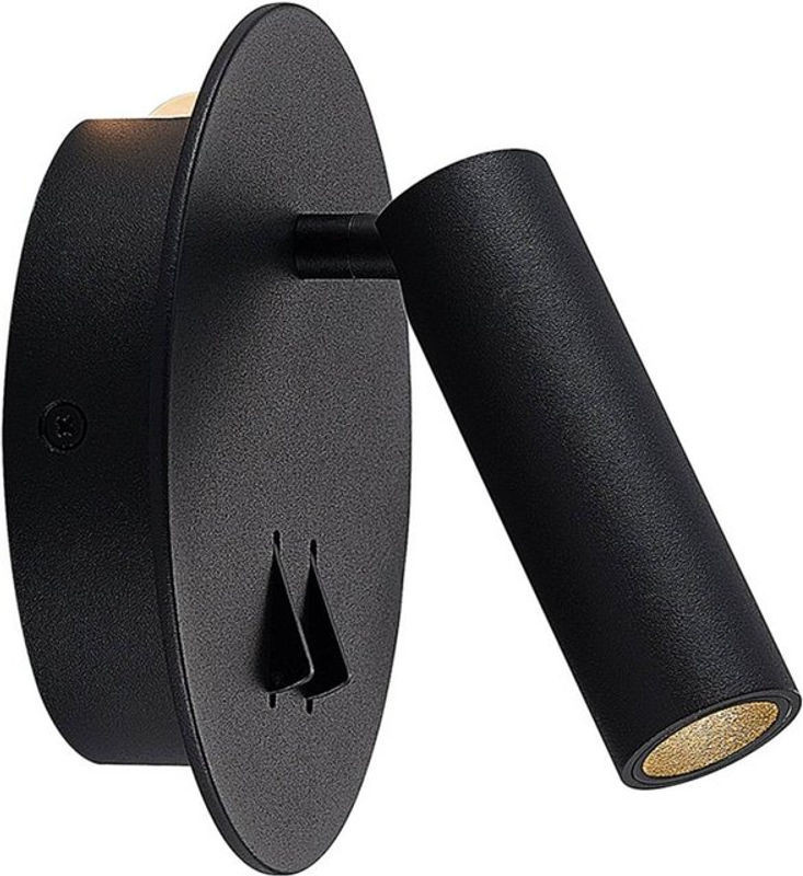Lucande Magya LED-Wandleuchte Schwarz 2-flächig Rund aus Aluminium - Bild 1