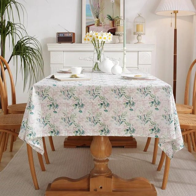 Super Six Pompon Blumendecke Tischdecke aus Polyester, Weiß, B/T: 60 x 60 cm - Bild 1