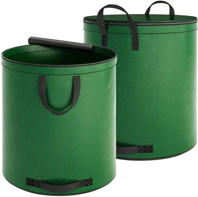 TTL GARDEN Gartensack Super Solid 2er Set mit Deckel, grün, 272 l, selbststehend, 200g/qm Laubsack für Gartenabfall - Bild 1