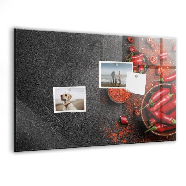 Tulup Glasmagnettafel Rote Paprika, beschreibbares Whiteboard aus Glas, B/H: 60 x 40 cm - Bild 1