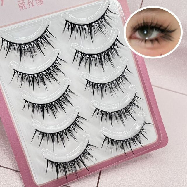 Japanische Cosplay Falsche Wimpern, 5 Paar, Damen - Bild 1