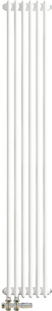 AICA Traditioneller 2 Spalten Heizkörper im Gusseisenstil, Weiß, B: 1800 mm, H: 290 mm, 850W - Bild 1