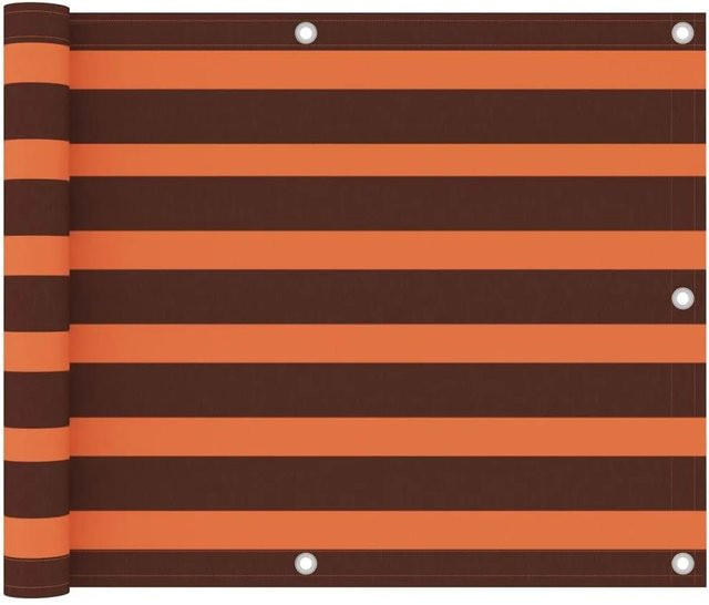 vidaXL Balkon-Sichtschutz aus Oxford-Gewebe in Orange und Braun, Breite: 75 cm, Länge: 500 cm - Bild 1
