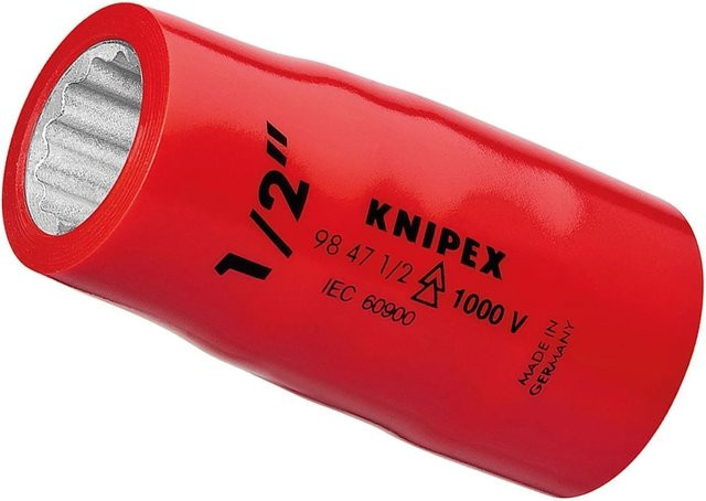Knipex Steckschlüsseleinsatz Doppel Sechskant mit Innenvierkant 1/2 Zoll aus Chrom-Vanadium - Bild 1