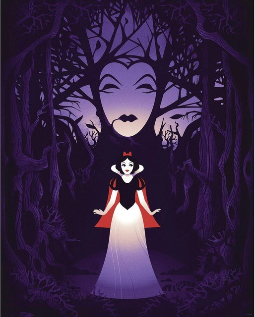 Komar Wandbild Disney Snow White Evil Queen Leinwand Lila B: 40 cm, H: 50 cm - Bild 1