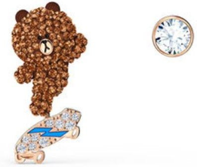 Swarovski Ohrringe, Line Friends Vitality Brauner Bär, Braun, Damen, Kristall - Bild 1
