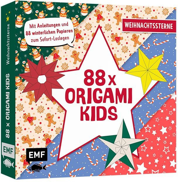 EMF Origami Kids Weihnachtssterne Bastelbuch für Kinder ab 5 Jahren, Bunt, 20 x 20 cm - Bild 1