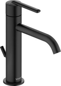 Duravit Waschtisch-Einhebelmischer Fresh und Flow Balcoon in Schwarz Matt mit Zugstangenablauf und 138 mm Auslauf - Bild 1