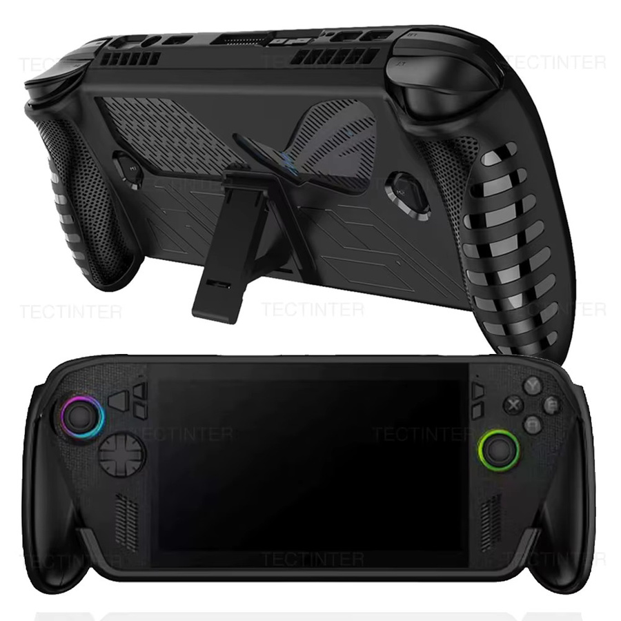 Asus ROG Ally und ROG Ally X Schutzhülle aus TPU in Schwarz mit integriertem Ständer - Bild 4