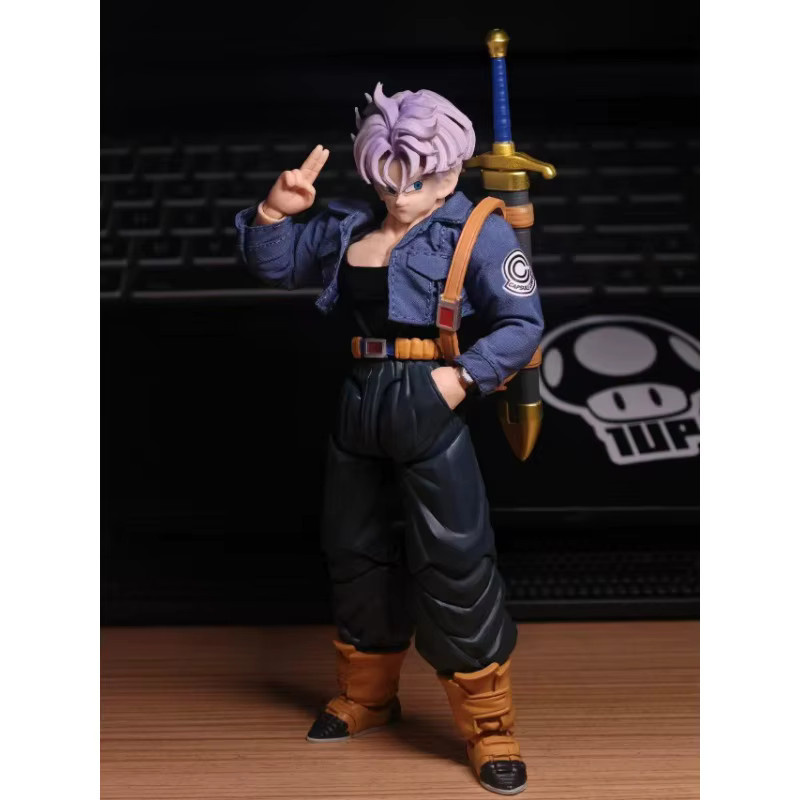 Bandai Dragon Ball Super Saiyan Trunks Actionfigur, 1/12 Maßstab, Blau - Bild 2
