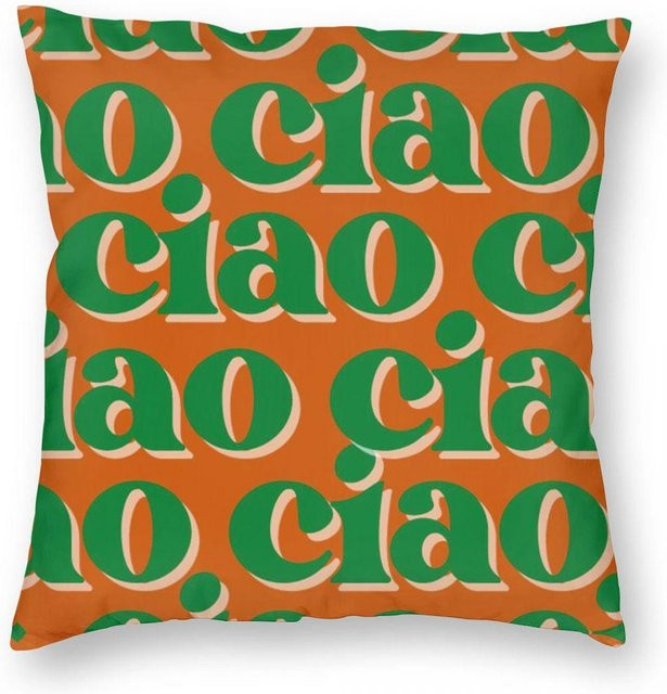 Lu Xika Chen Kissenhülle Ciao Fun Retro Italien Design, quadratisch, B/B/B: 18 x 18 x 18 cm, Multicolor - Bild 1