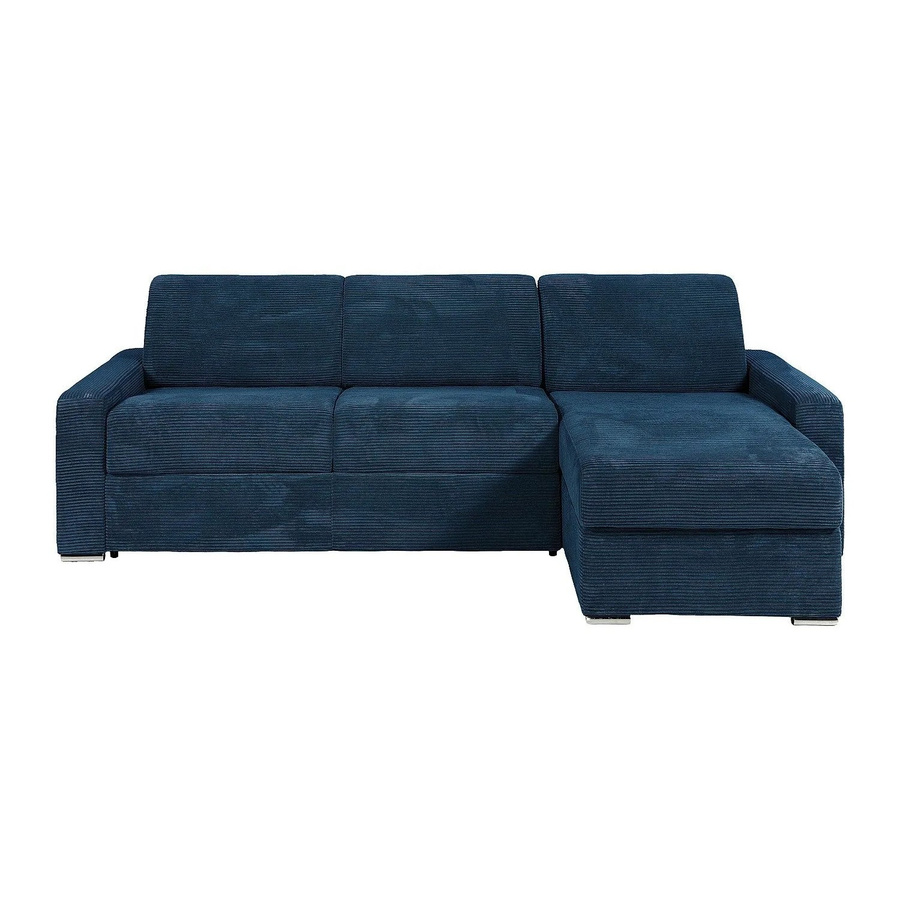 Vente-unique Schlafsofa Calito in Blau, L-Form, Polstersofa mit Schaumstofffüllung, Breite: 278 cm - Bild 2