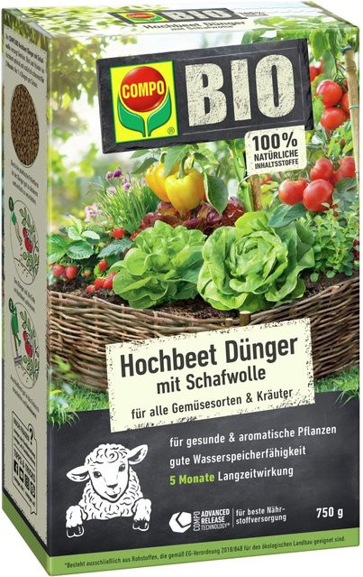 Compo Bio Hochbeet Langzeit-Dünger mit Schafwolle, 750 g - Bild 1