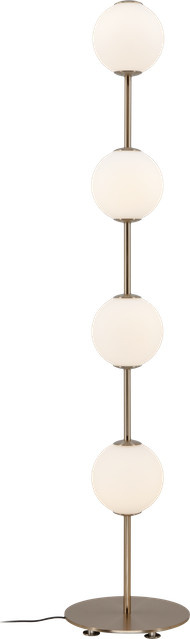 Umage Audrey Stehleuchte in Messing und Opalglas mit dimmbarer kugelförmiger Leuchte in Gold/Weiß - Bild 1