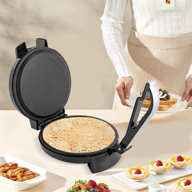 Bymaocar Tortilla-Presse aus Gusseisen in Schwarz, Durchmesser: 26 cm, ideal für Roti-Maker und mexikanische Speisen - Bild 1
