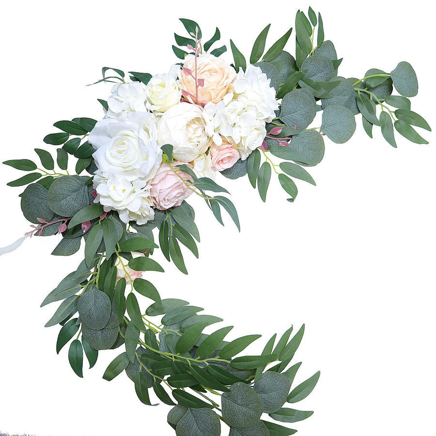 Künstliches Blumen-Set aus Seide mit Rosen und Pfingstrosen als Girlande für Hochzeitsdekorationen - Bild 2