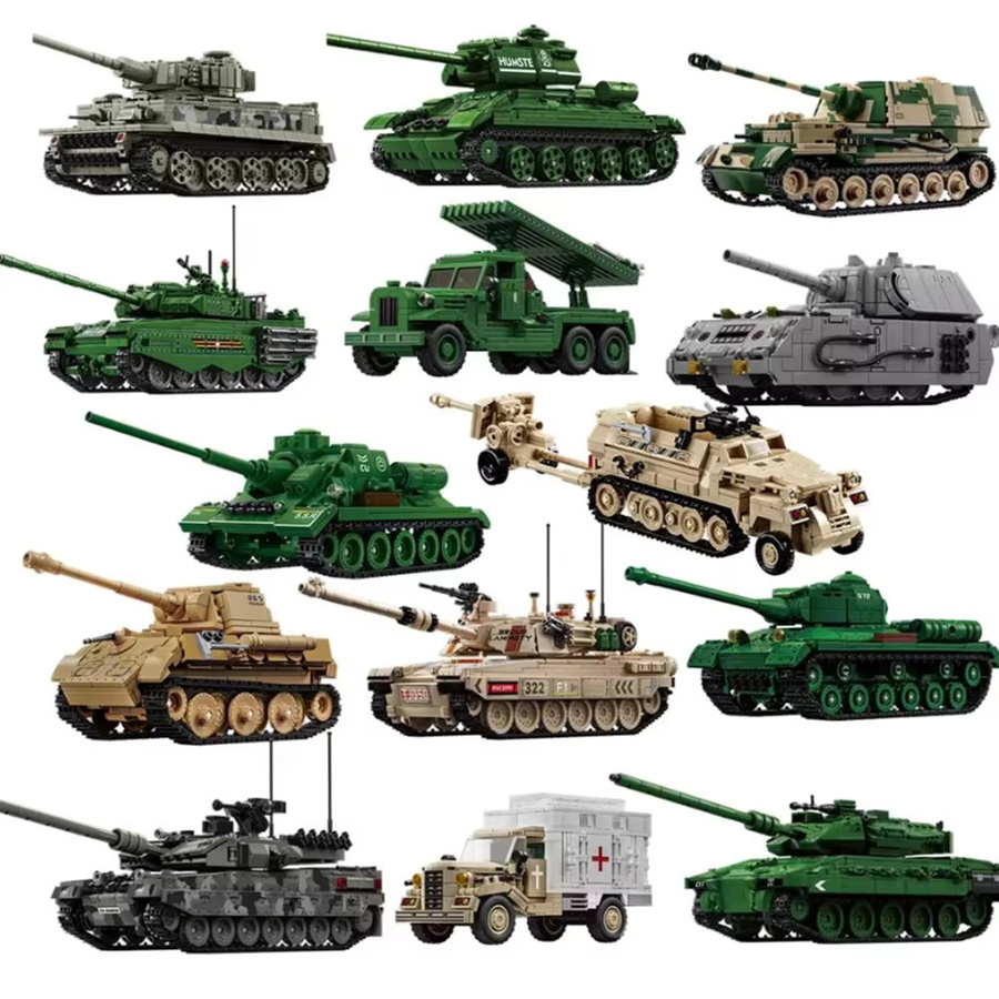 HYMILENARIO Militärisches MOC-Armee-Hauptkampfpanzer-Set, Bausteine, Set/Bundle - Bild 3