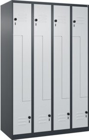 C+P Z-Spind Classic PLUS Spind mit 8 Fächern und Garderobenstange, Anthrazitgrau/Lichtgrau, H x B x T: 185 x 120 x 50 cm - Bild 1