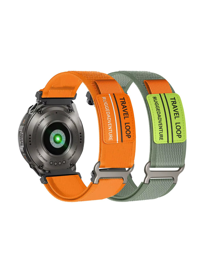 2 Stück DAINU Nylon-Klettverschlussbänder für Kospet Tank T4 Armband in Blau, Grau und Rot - Bild 3