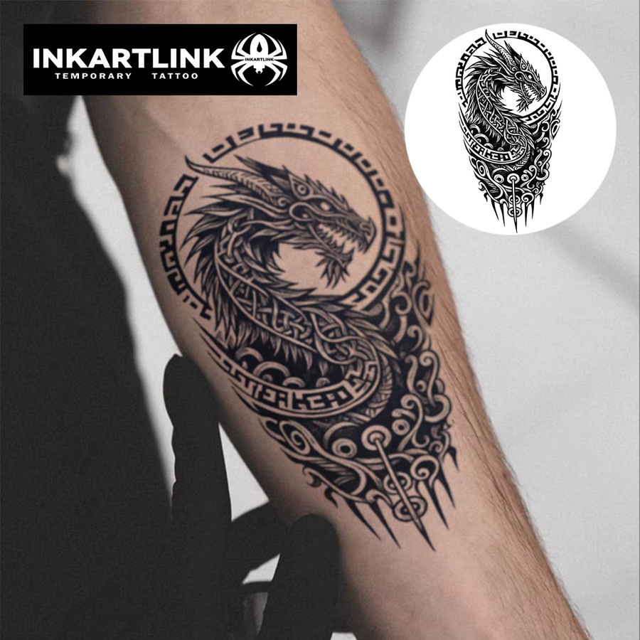 INKARTLINK Rune Dragon Juice Tattoo-Patch, wasserfest - Bild 2