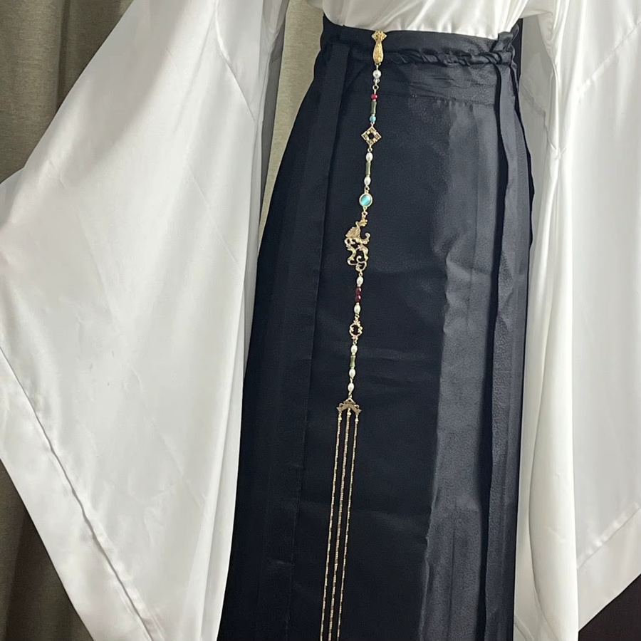 Hanfu-Kettenanhänger, antiker Druckkragen, Quaste - Bild 2