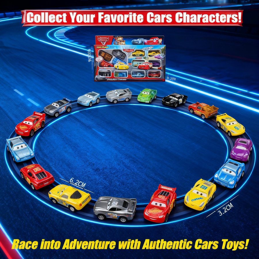 Linyi toy Disney Pixar Cars Rückprall Serie 12er-Pack Maßstab 1:55 - Bild 4
