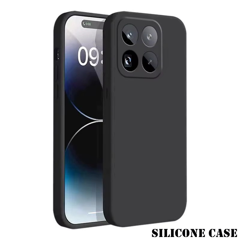 Stoßfeste Silikon-Handyhülle für Xiaomi 13 14 15 13T 14T 15T Pro Max mit integrierter Flussschicht in Schwarz - Bild 1
