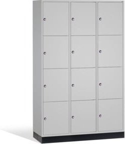 C+P Schließfachschrank Intro mit 12 Fächern, Farbe Lichtgrau, H x B x T: 195 x 122 x 50 cm - Bild 1
