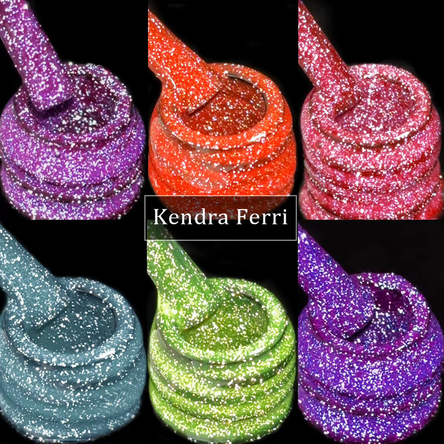 Faandin Glitzer-Diamant-Gel-Nagellack, 10er Set, 7 ml pro Flasche - Bild 3