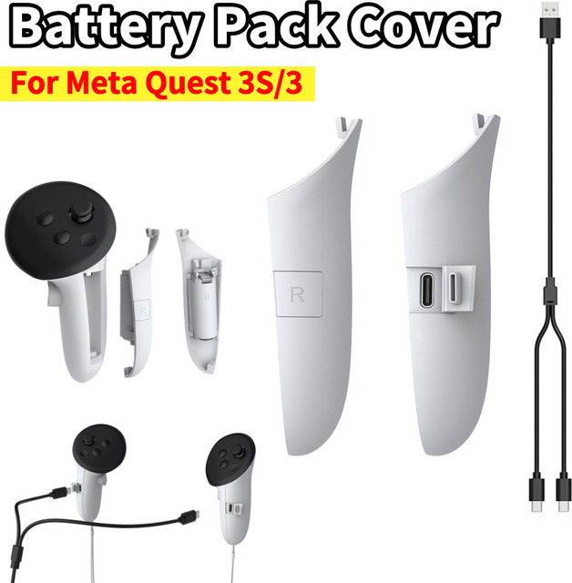 Meta VR-Controller-Akkupack für Meta Quest 3S und Meta Quest 3, wiederaufladbare Controller-Griffe in Weiß - Bild 1