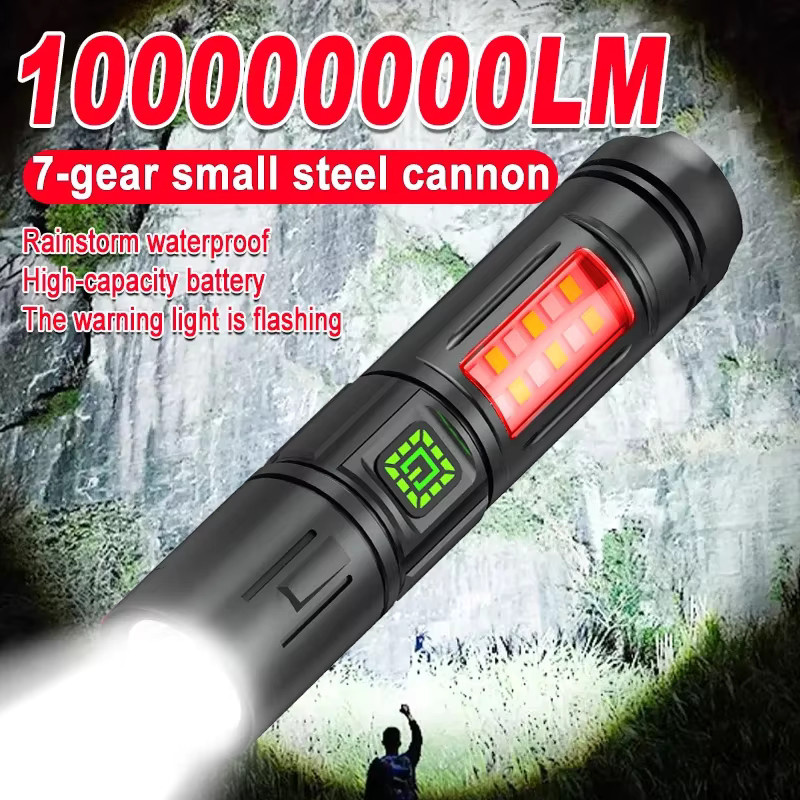 ESMARTER Wiederaufladbare LED-Taschenlampe in Schwarz für Camping, Jagd und Angeln - Bild 2
