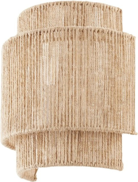 Tectake Wandleuchte Lignea Lux im Boho Stil mit Jute-Wickeltechnik, Farbe: Natur/Braun, B/T/H: 12 x 23 x 25,5 cm - Bild 1