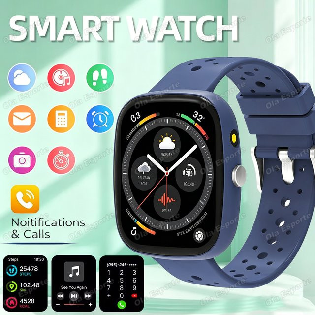 Ola Esporte Smartwatch mit LED-Taschenlampe und drahtloser Anruffunktion in Pink für Android und iOS - Bild 1