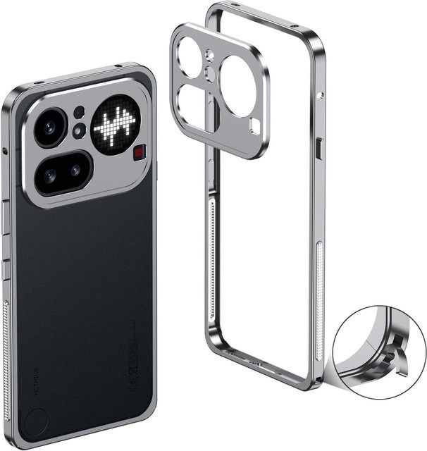 Ultra-dünne Metall-Wärmeableitungs Handyhülle für Nothing Phone 4A und Nothing Phone 4A Pro in Schwarz inklusive Frame und Linse - Bild 1