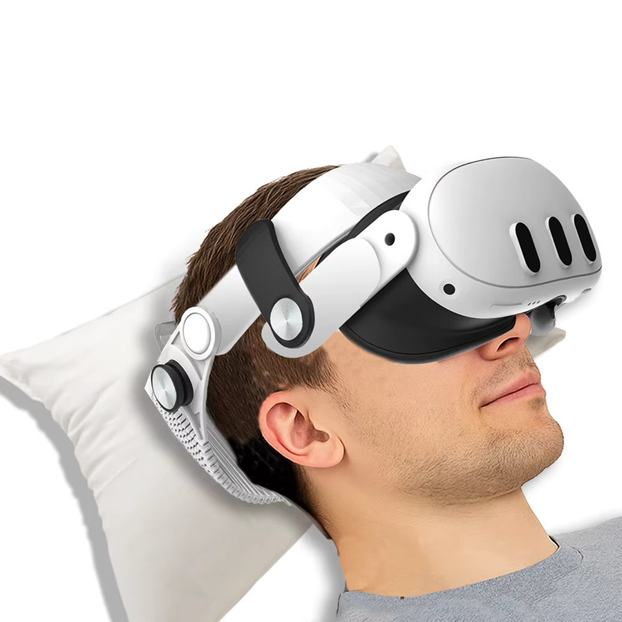 QURK-VR Stirnband für Meta Quest 3 und Quest 3S in Weiß, ultraleichtes und atmungsaktives Zubehör - Bild 2