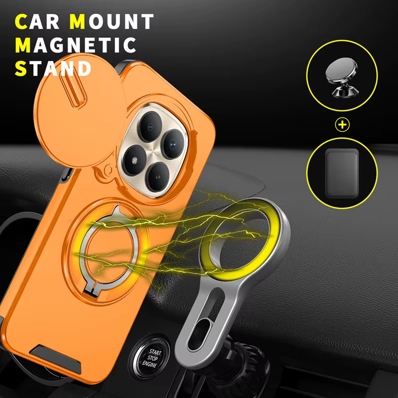 ELVEV Magnetische Handyhülle für Xiaomi Redmi Note 15 Pro Plus und Redmi Note 15 Pro 5G mit drehbarem Ring-Ständer aus hartem PC und weichem TPU - Bild 5