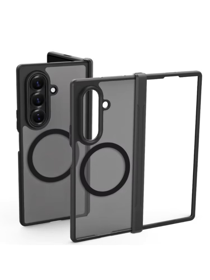 Stoßfeste MagSafe Handyhülle mit Scharnierschutz für Samsung Galaxy Z Fold 4, 5, 6, 7 und 8 in Transparent oder Schwarz - Bild 6