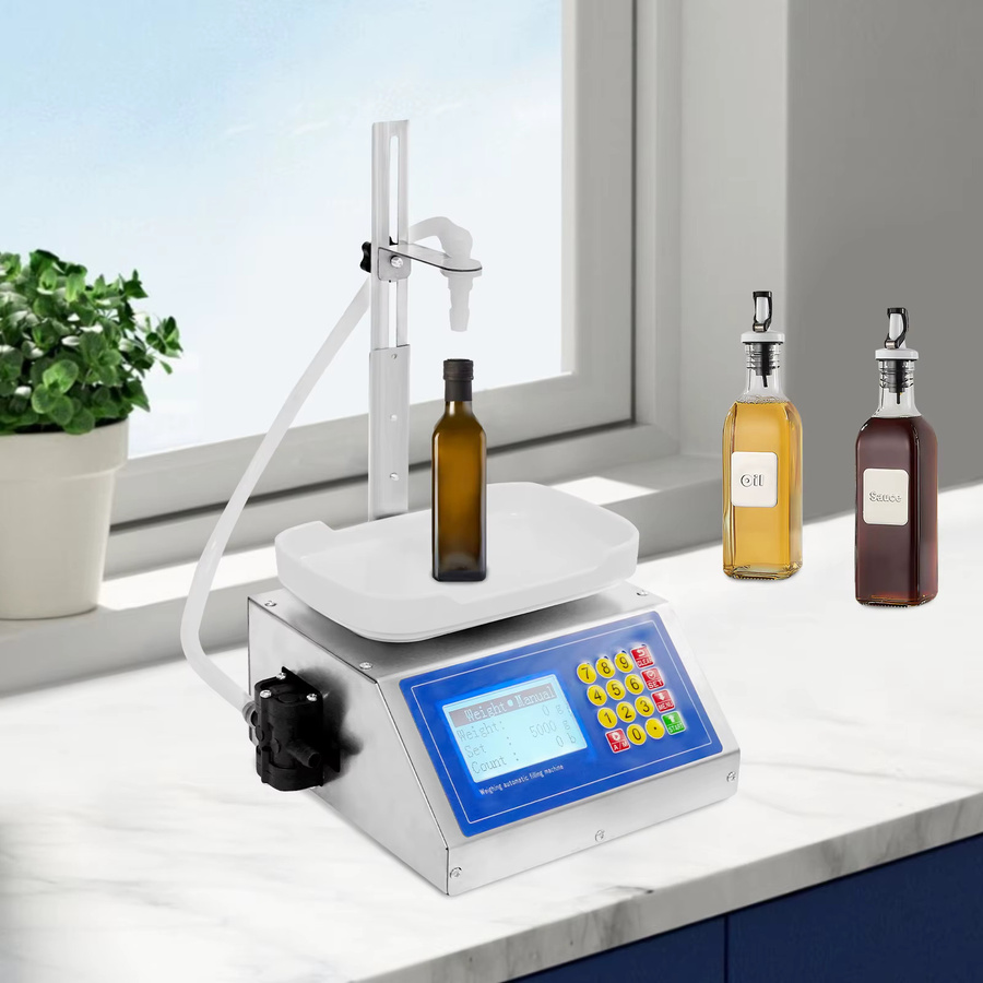 CNCEST Flüssigkeitsfüllmaschine mit LCD-Bildschirm, quantitativer Flüssigkeitsfüller für Likör, Getränke und Saucen, 3,2 l/min, Blau - Bild 2