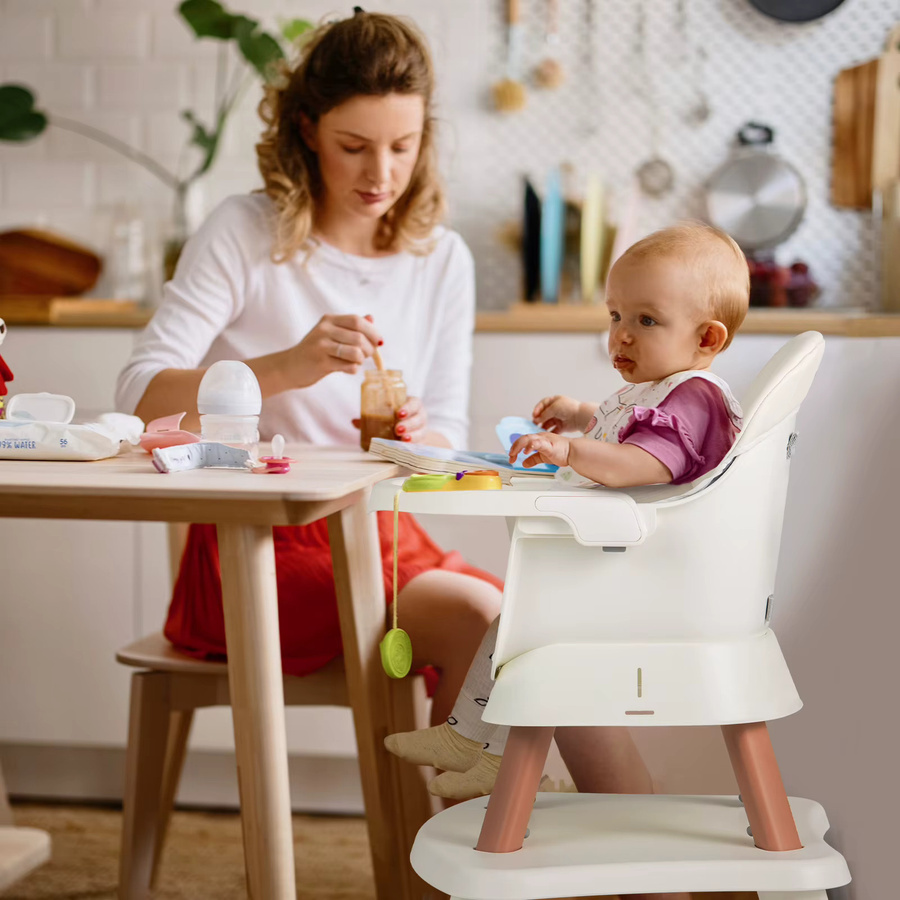 GOFLAME 6-in-1 Hochstuhl für Babys und Kinder als Esszimmerstuhl, Lerntisch und Bausteintisch in Gelb - Bild 2